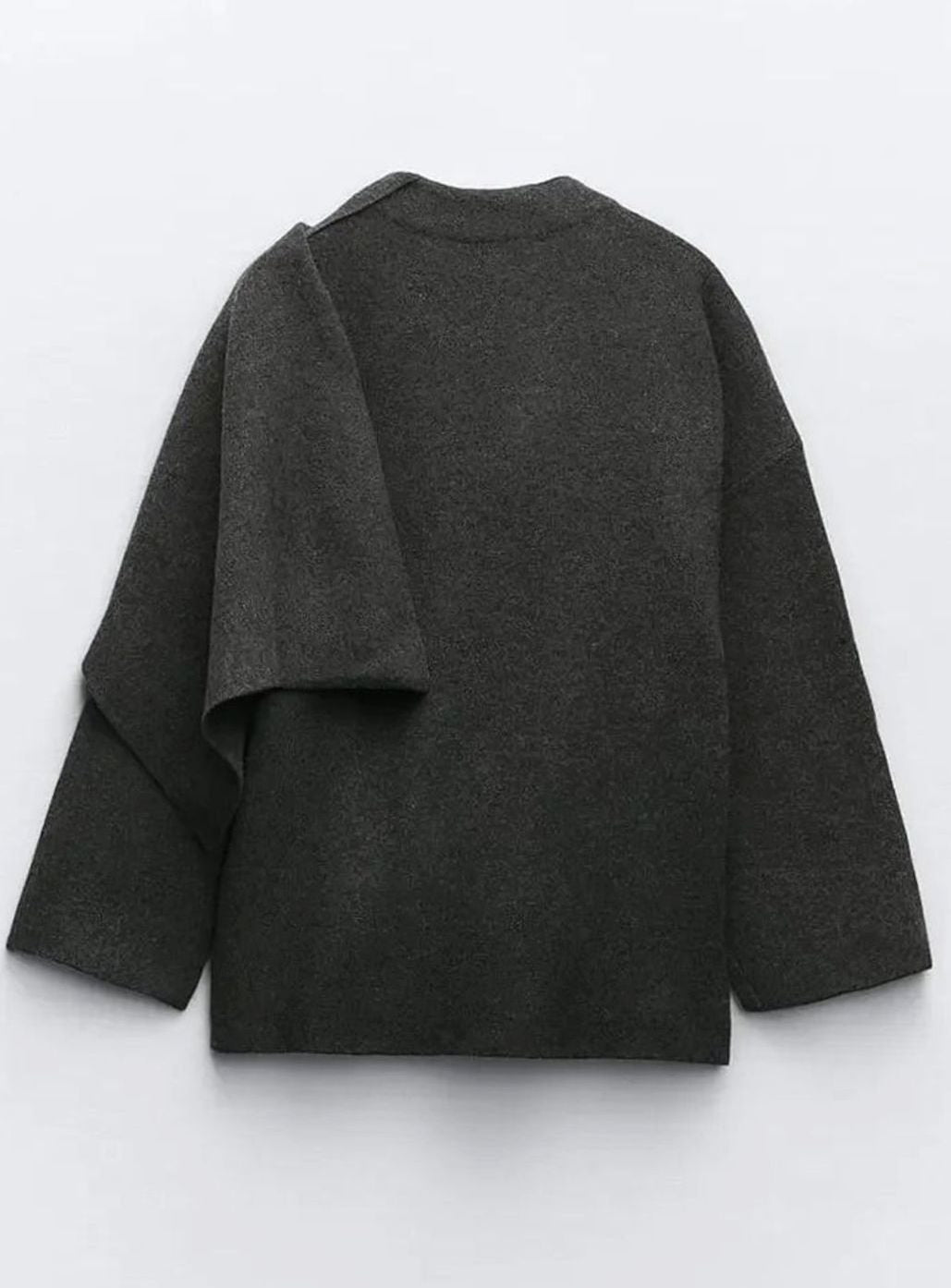 Women's Oversized Knit Cardigan Cape Scarf-Collar Pullover