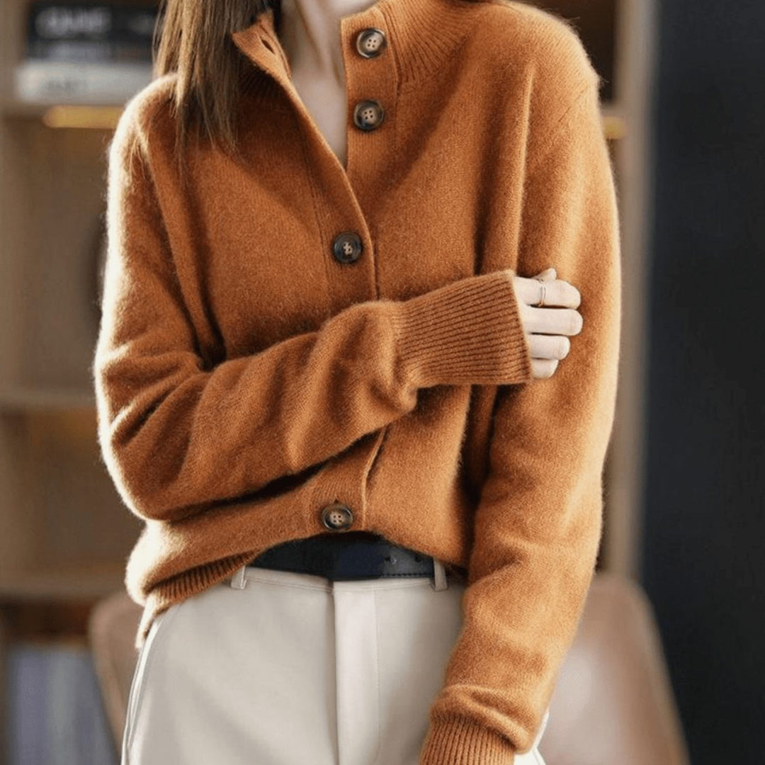 Women's Oversized Knit Cardigan Cashmere Button-Up Jumper