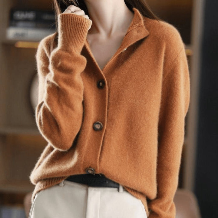 Women's Oversized Knit Cardigan Cashmere Button-Up Jumper