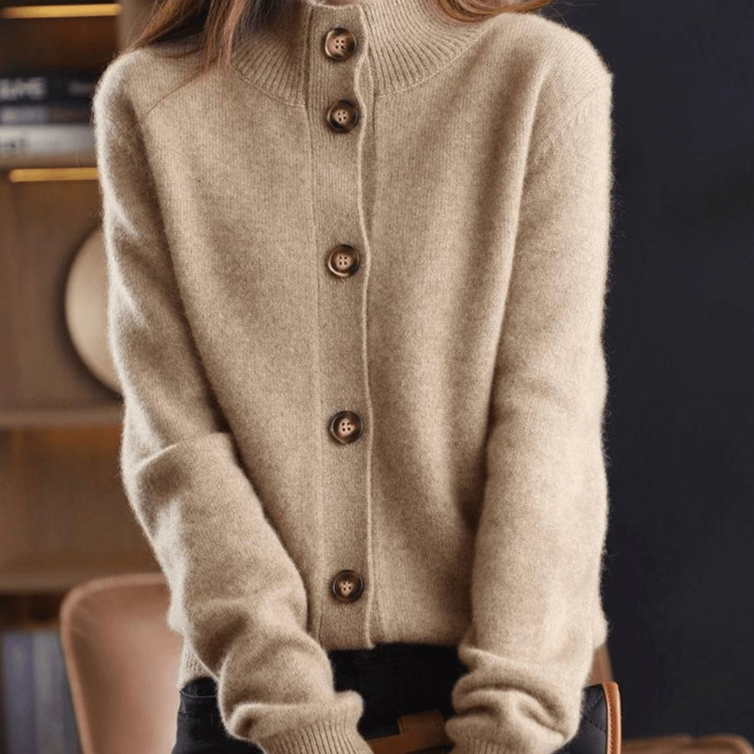Women's Oversized Knit Cardigan Cashmere Button-Up Jumper