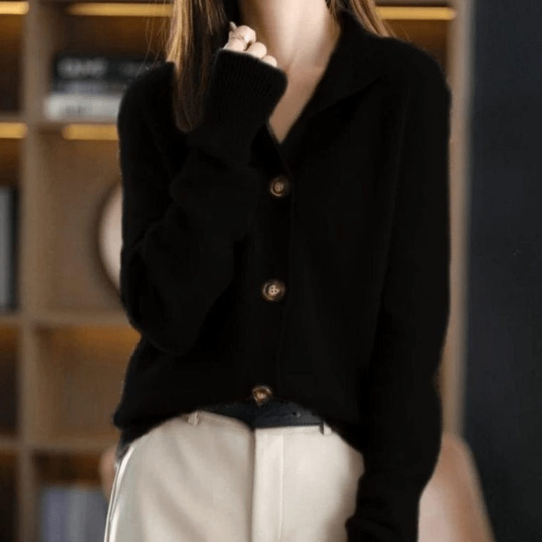 Women's Oversized Knit Cardigan Cashmere Button-Up Jumper