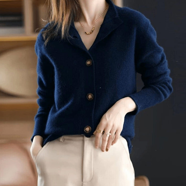 Women's Oversized Knit Cardigan Cashmere Button-Up Jumper