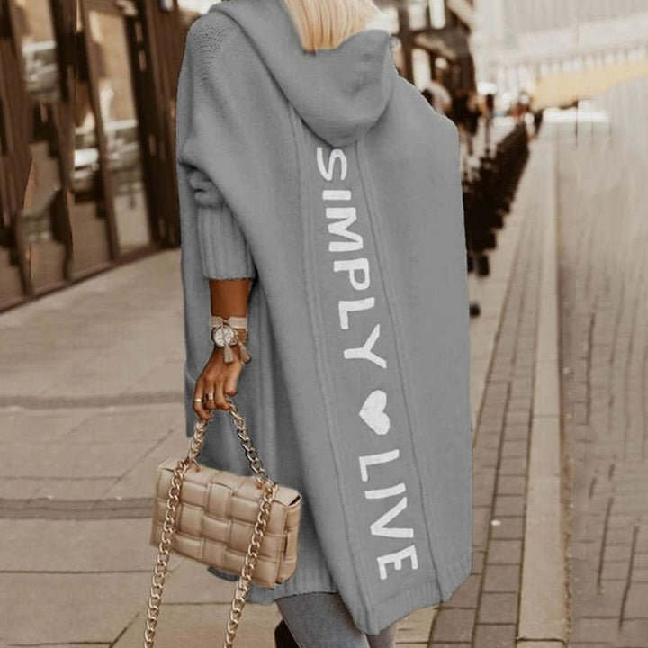 Women's Oversized Knit Cardigan Hooded Long Cape Coat