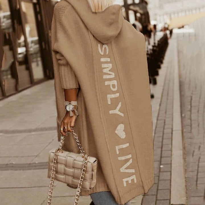 Women's Oversized Knit Cardigan Hooded Long Cape Coat