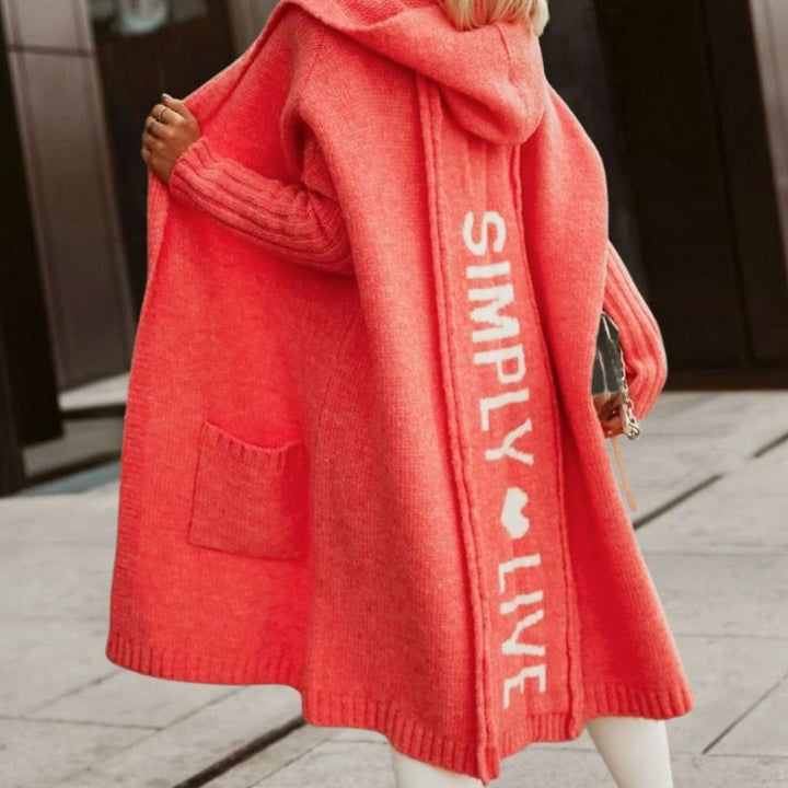Women's Oversized Knit Cardigan Hooded Long Cape Wrap
