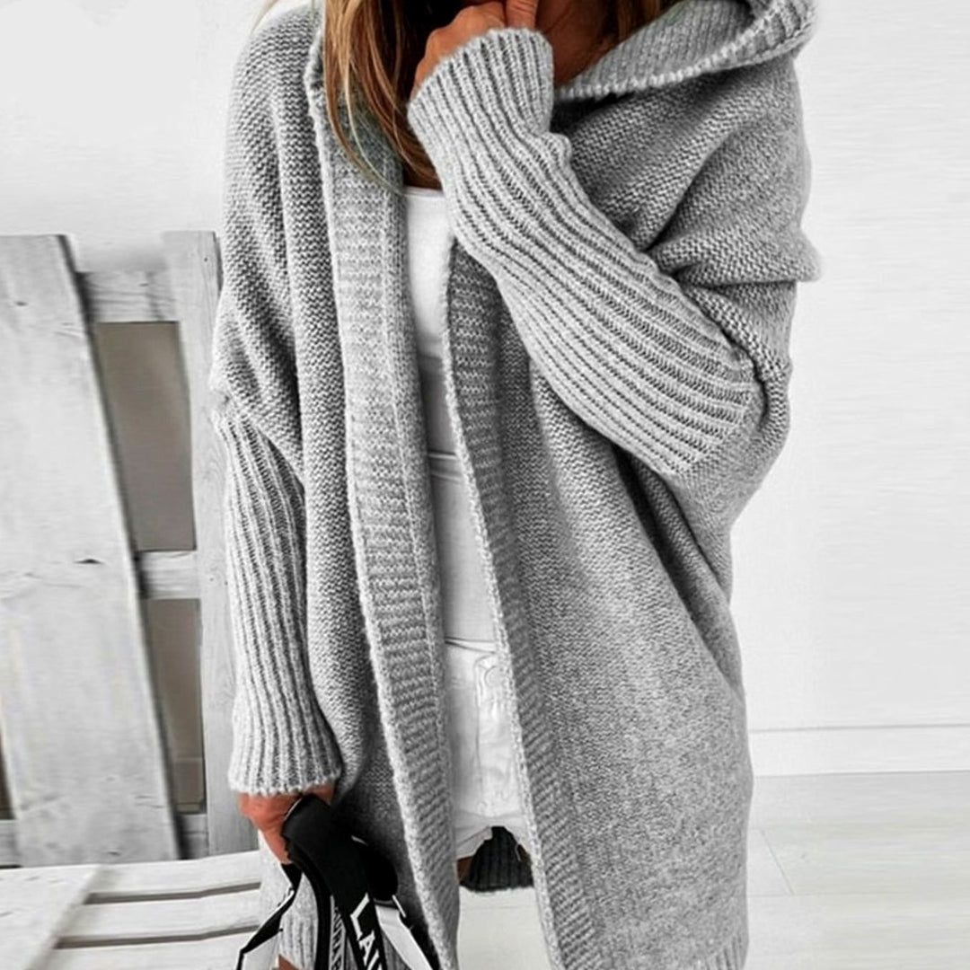 Women's Oversized Knit Cardigan Hooded Longline Open Front