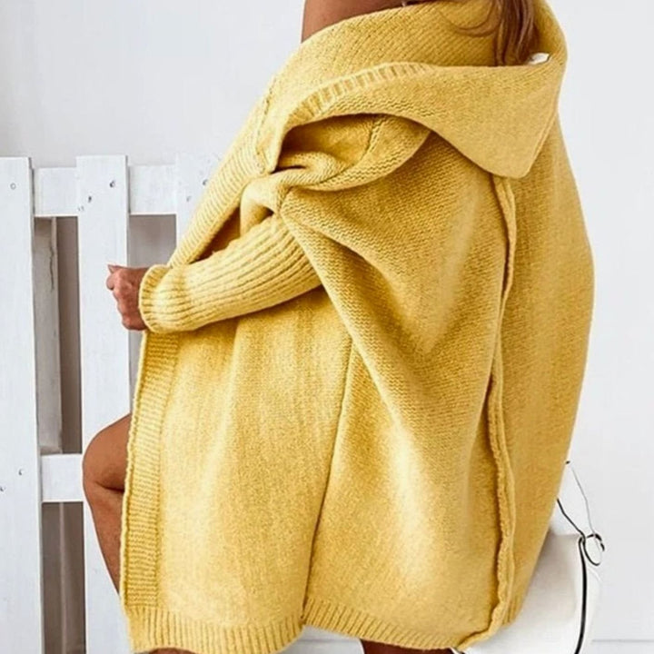 Women's Oversized Knit Cardigan Hooded Longline Open Front