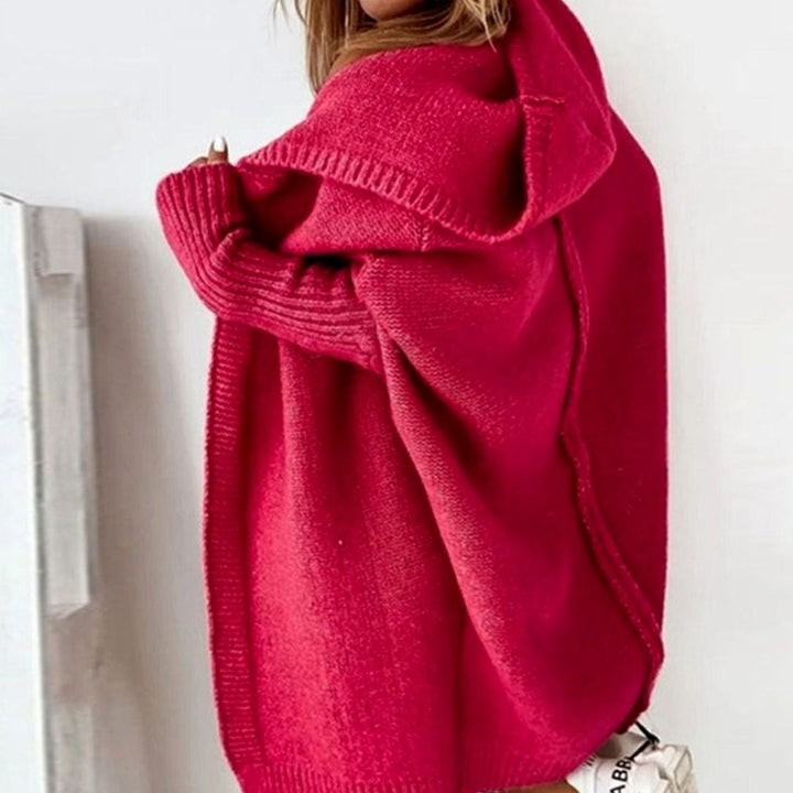 Women's Oversized Knit Cardigan Hooded Longline Open Front