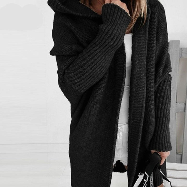 Women's Oversized Knit Cardigan Hooded Longline Open Front