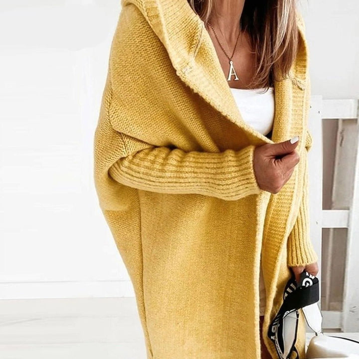 Women's Oversized Knit Cardigan Hooded Longline Open Front