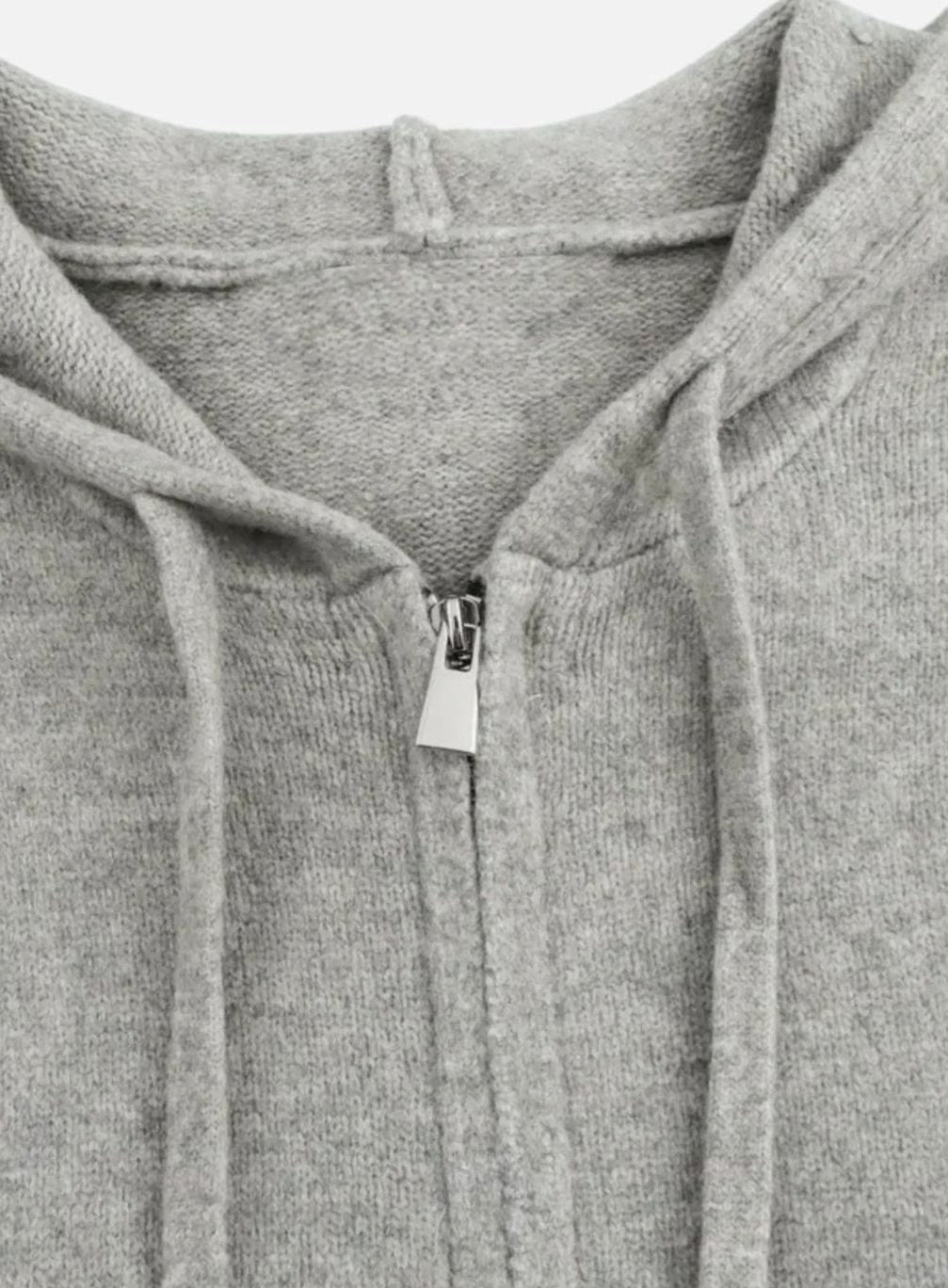 Women's Oversized Knit Cardigan Hooded Zip-Up Jumper