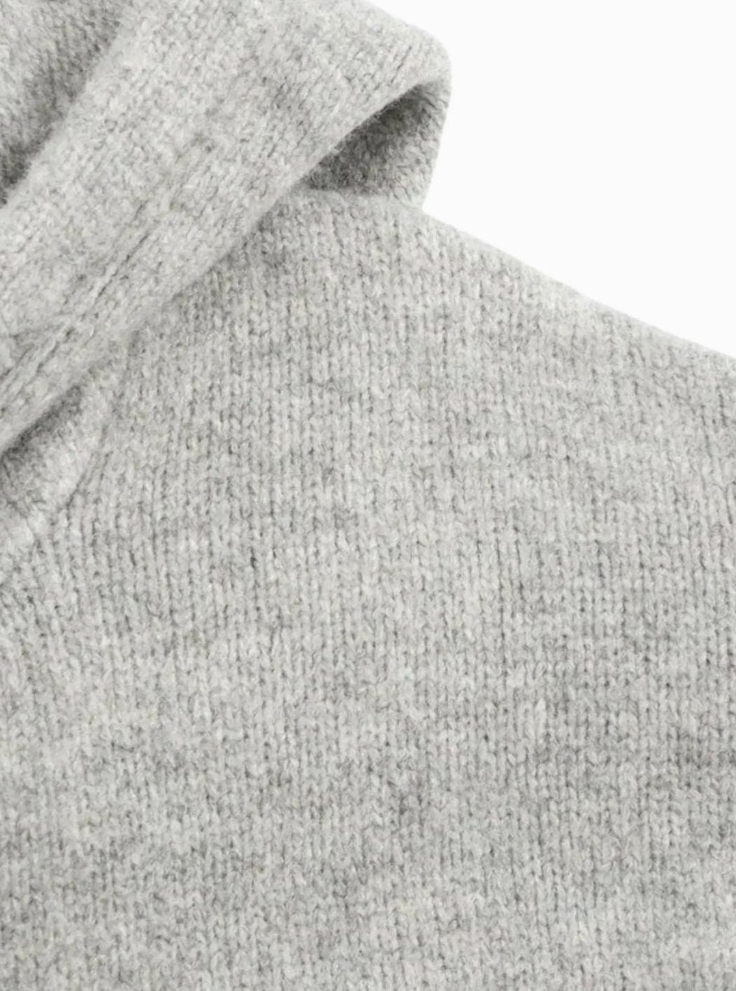 Women's Oversized Knit Cardigan Hooded Zip-Up Jumper
