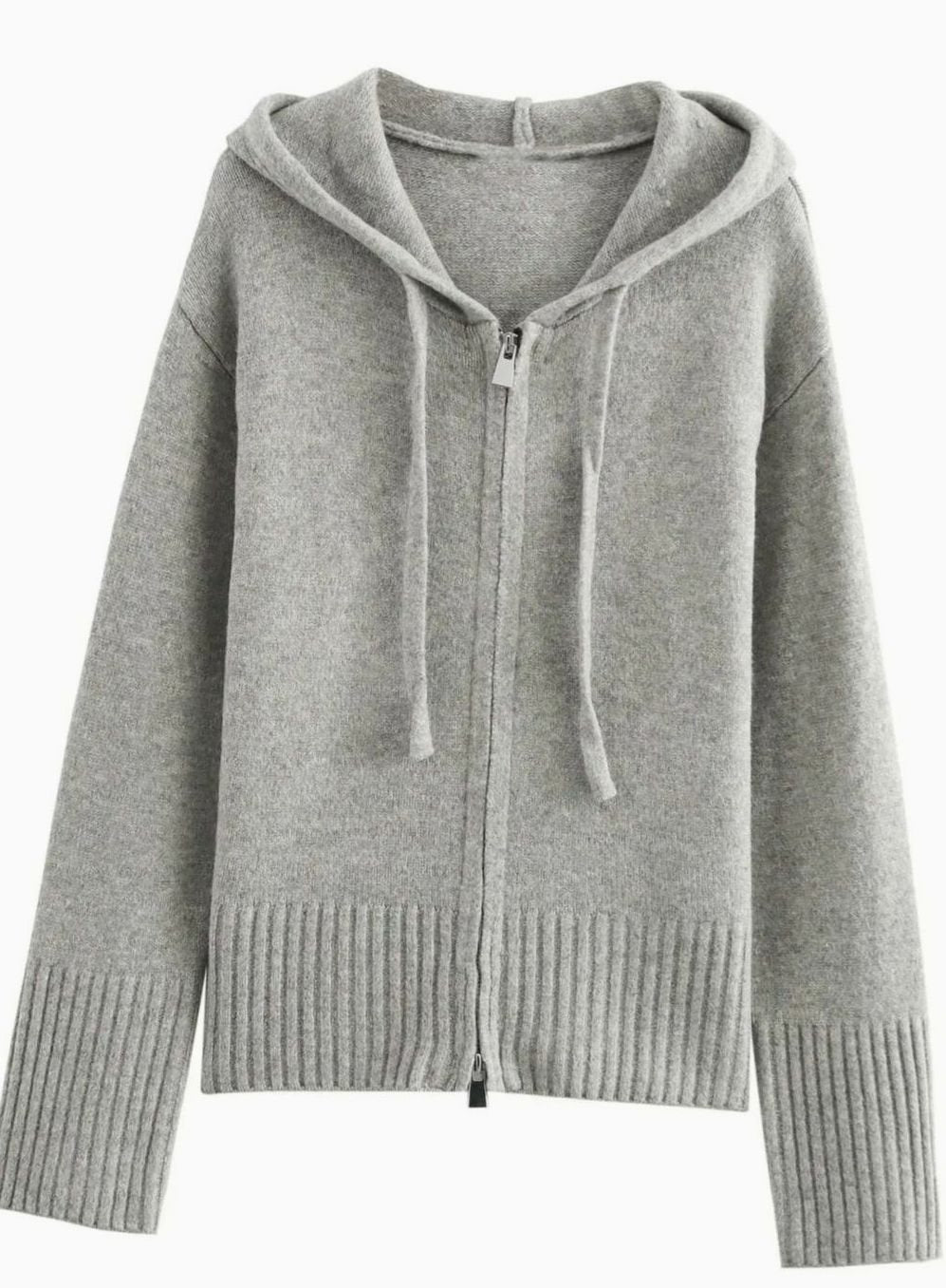 Women's Oversized Knit Cardigan Hooded Zip-Up Jumper