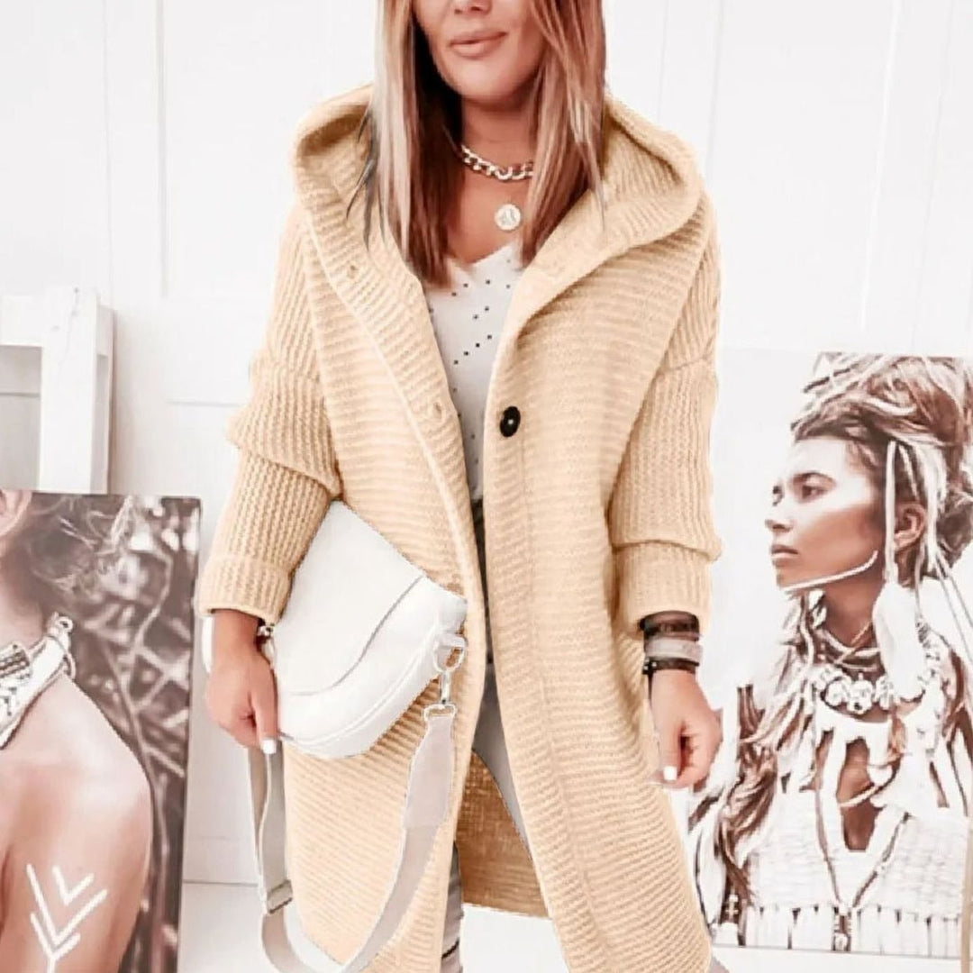 Women's Oversized Knit Cardigan Long Button-Up Cosy Sweater Coat