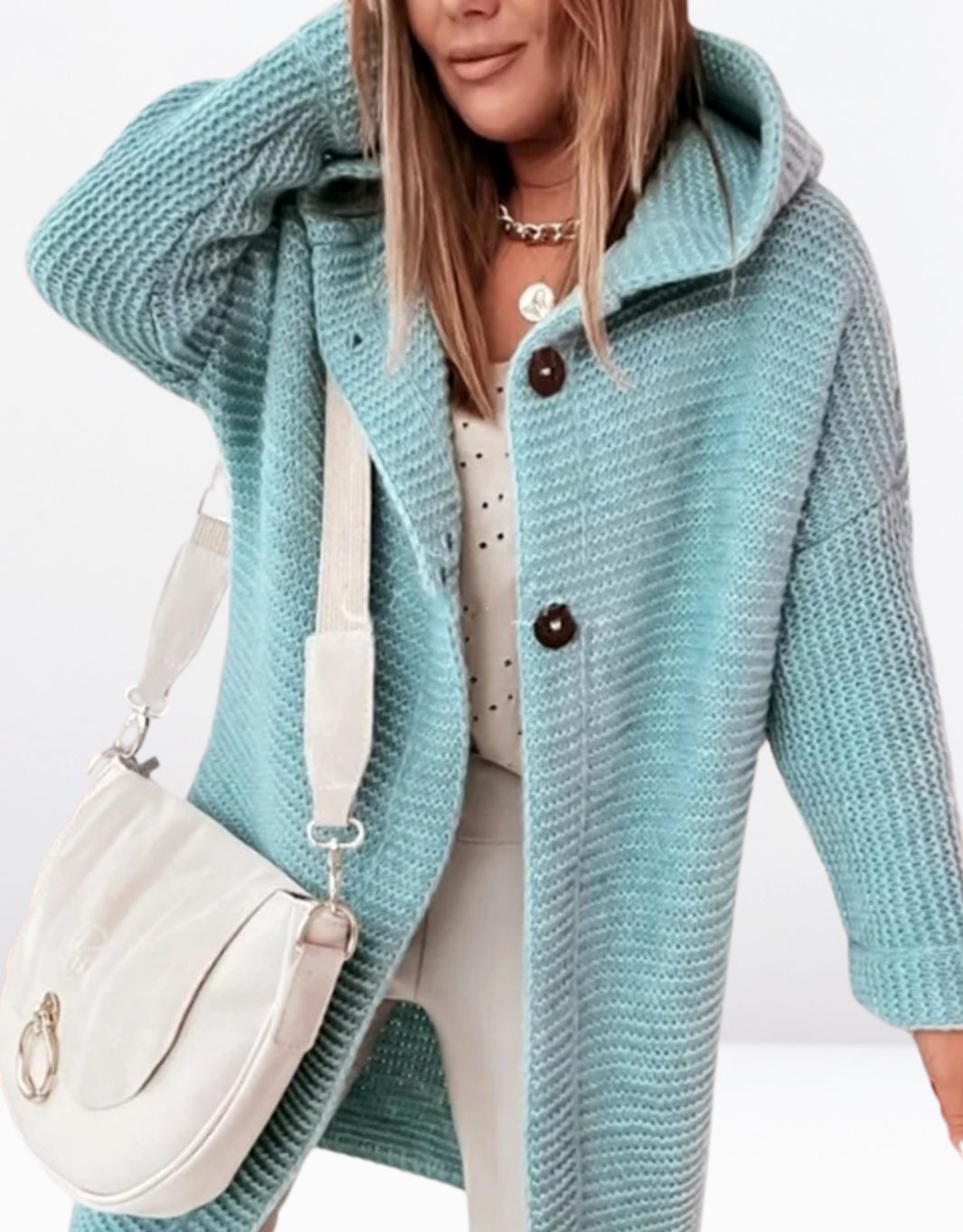 Women's Oversized Knit Cardigan Long Button-Up Cosy Sweater Coat