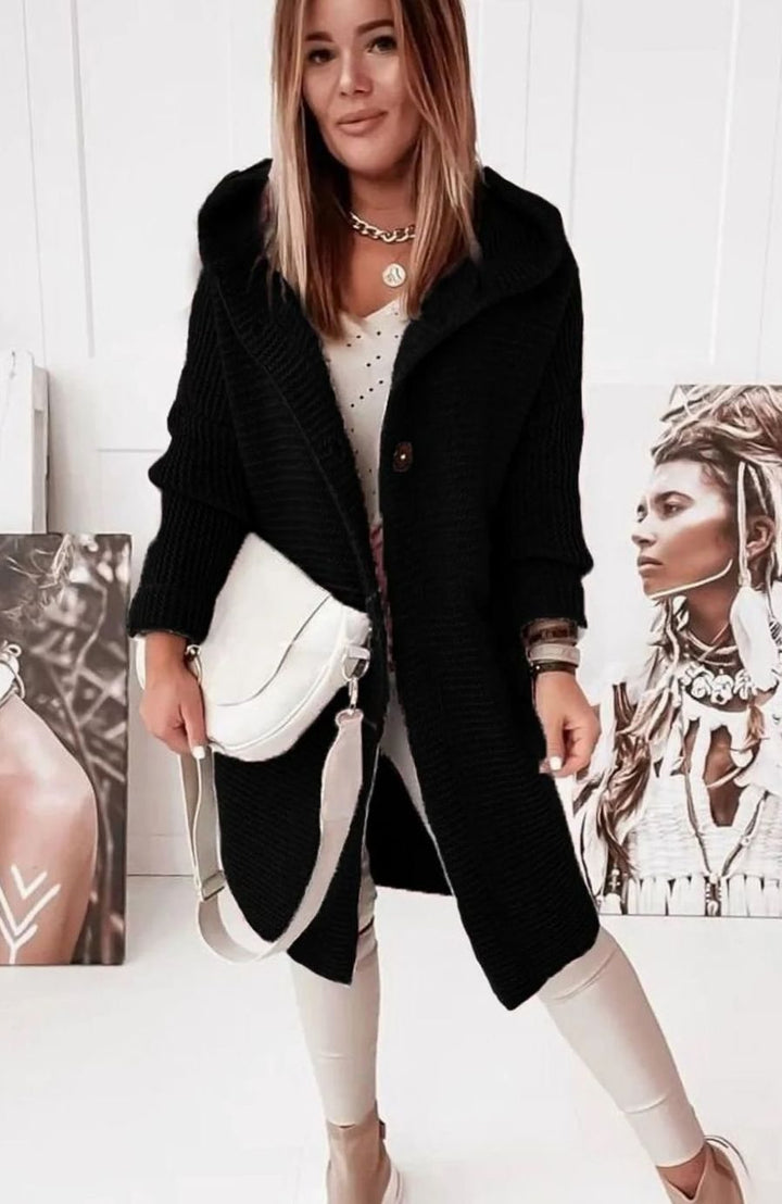 Women's Oversized Knit Cardigan Long Button-Up Cosy Sweater Coat