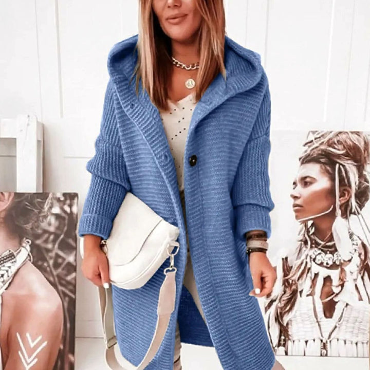 Women's Oversized Knit Cardigan Long Button-Up Cosy Sweater Coat