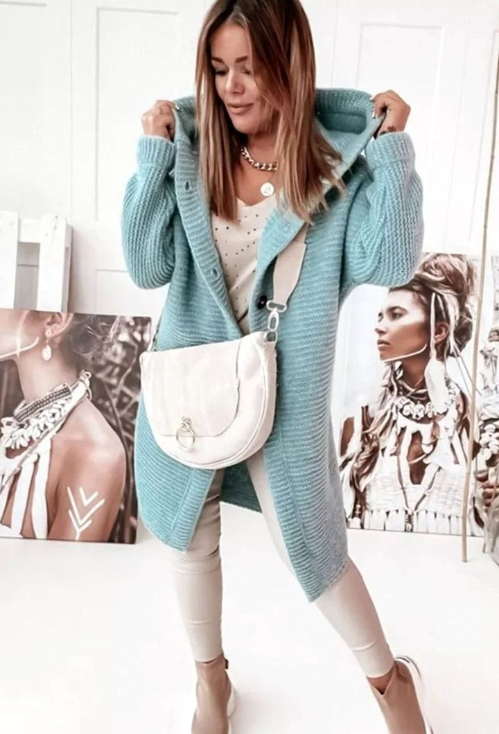 Women's Oversized Knit Cardigan Long Button-Up Cosy Sweater Coat