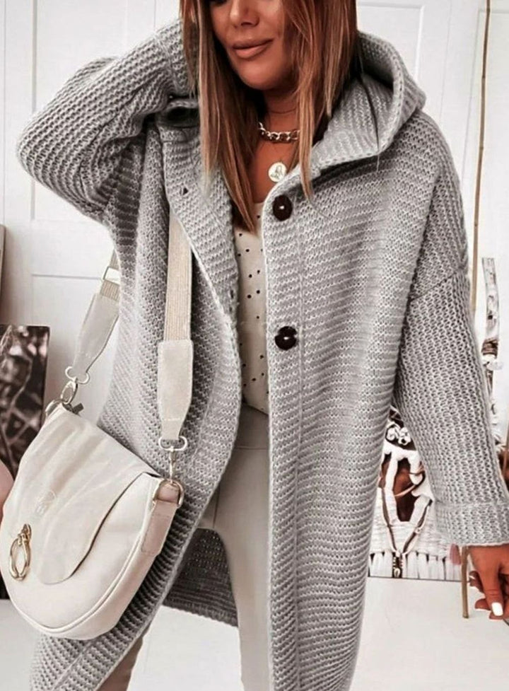 Women's Oversized Knit Cardigan Long Button-Up Cosy Sweater Coat