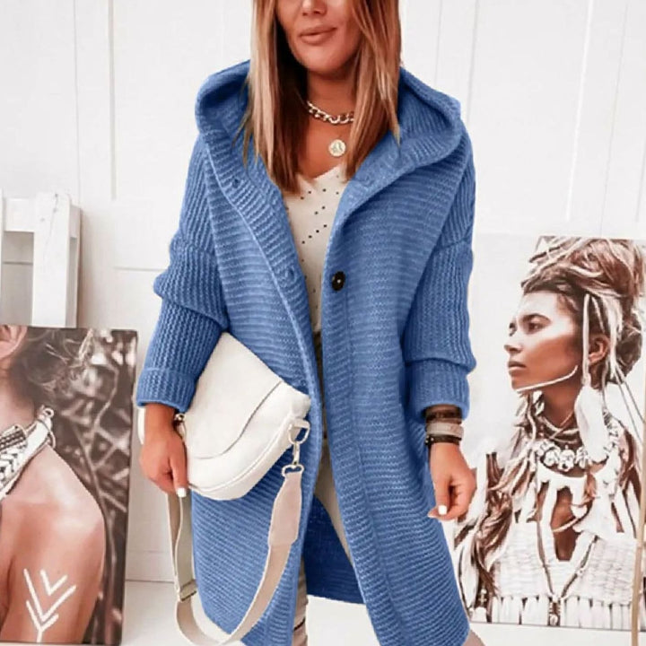 Women's Oversized Knit Cardigan Long Button-Up Cosy Sweater Coat