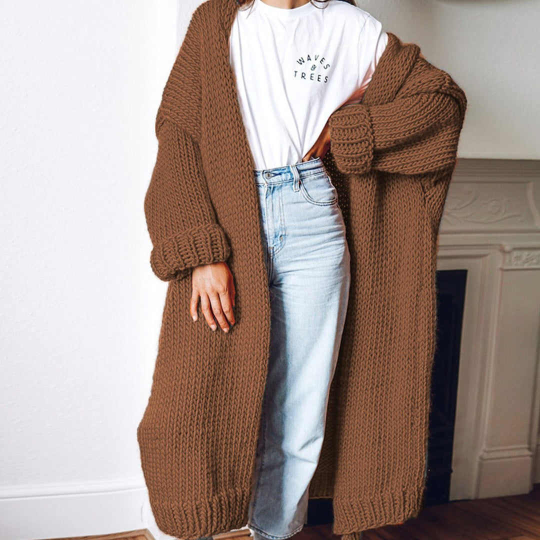 Women's Oversized Knit Cardigan Long Chunky Open Front Jumper