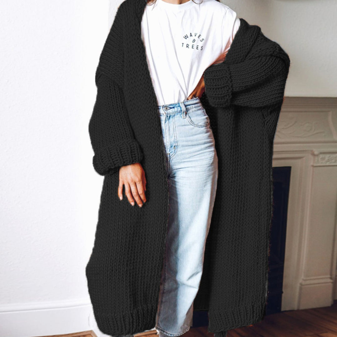 Women's Oversized Knit Cardigan Long Chunky Open Front Jumper