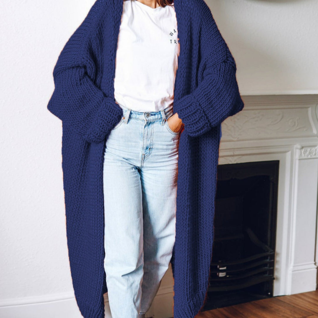 Women's Oversized Knit Cardigan Long Chunky Open Front Jumper