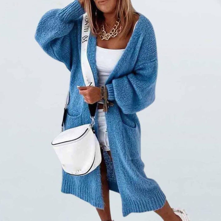 Women's Oversized Knit Cardigan Long Open-Front Longline