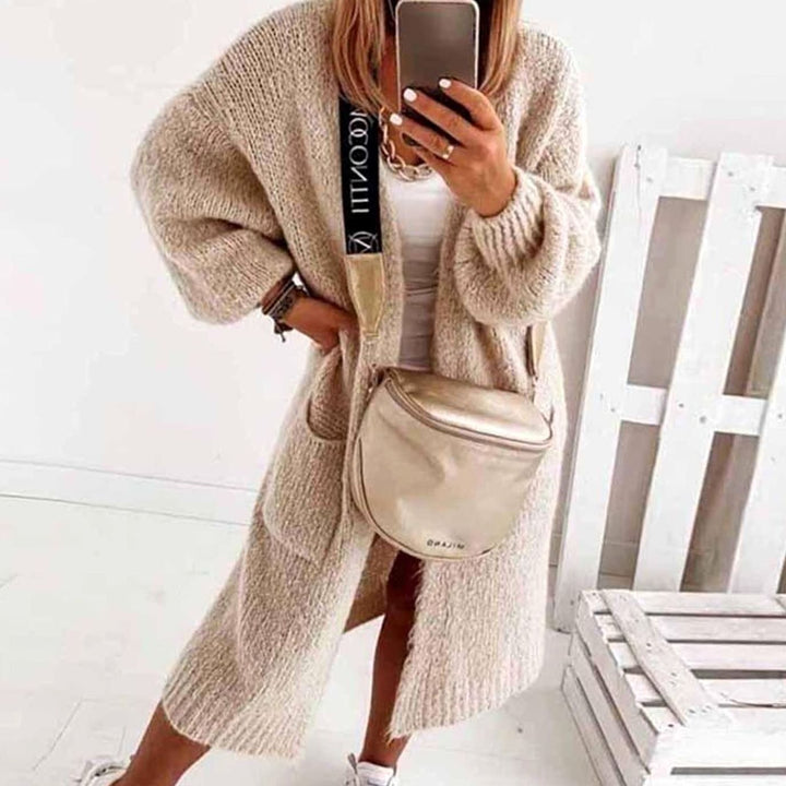 Women's Oversized Knit Cardigan Long Open-Front Longline