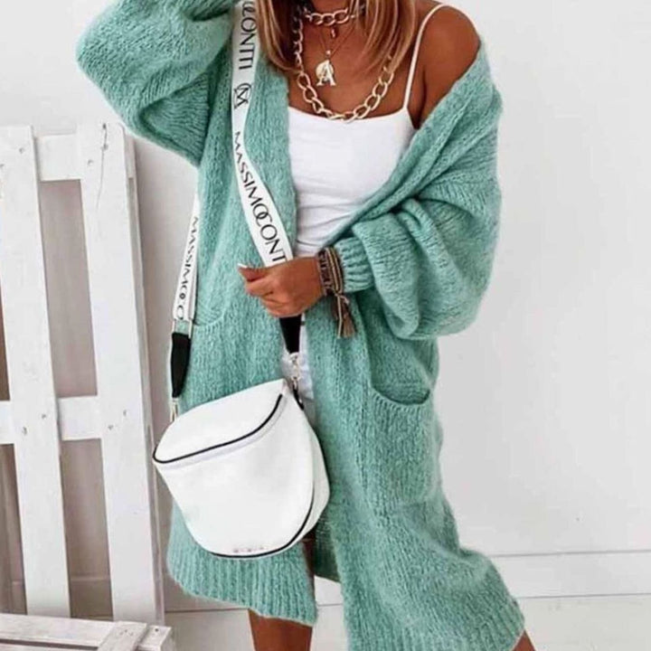 Women's Oversized Knit Cardigan Long Open-Front Longline