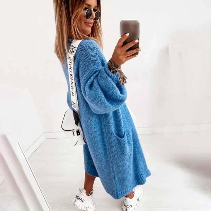 Women's Oversized Knit Cardigan Long Open-Front Longline