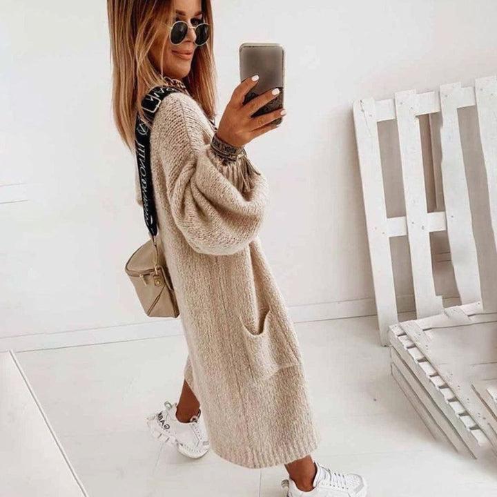 Women's Oversized Knit Cardigan Long Open-Front Longline