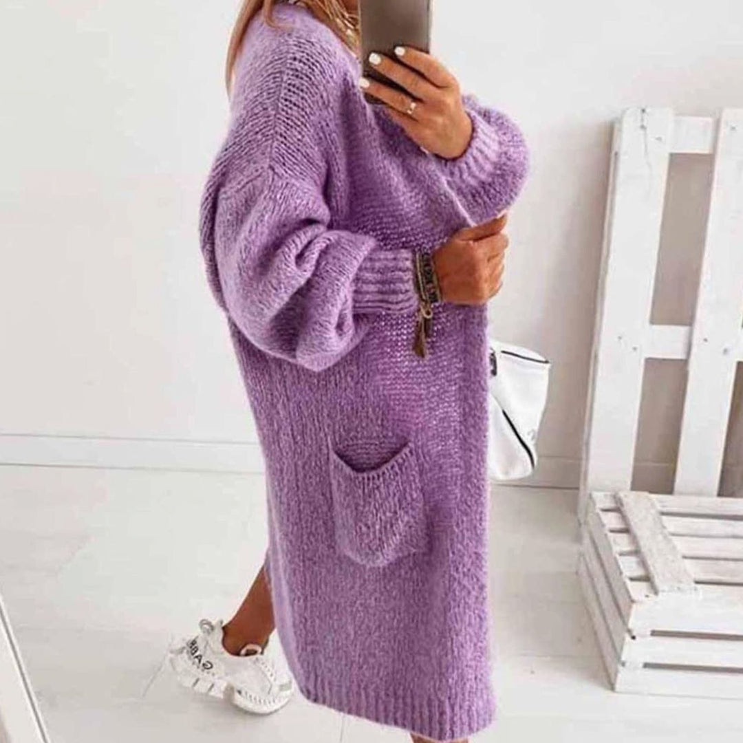 Women's Oversized Knit Cardigan Long Open-Front Longline