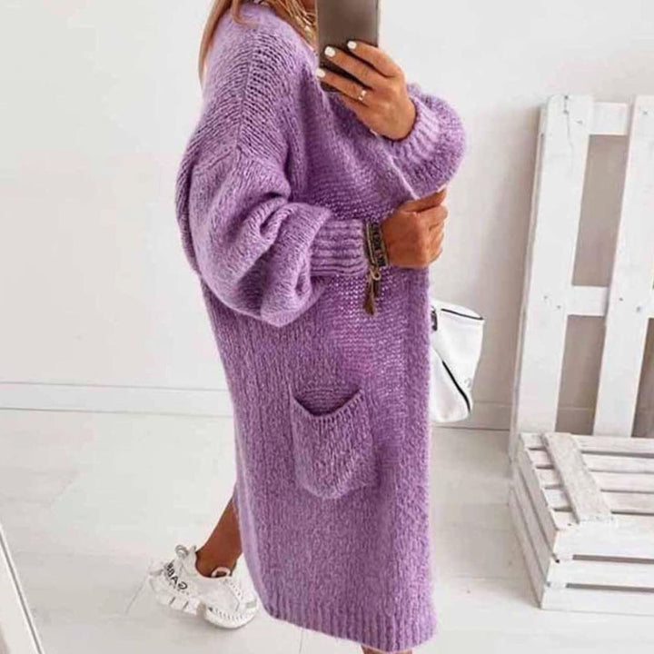 Women's Oversized Knit Cardigan Long Open-Front Longline