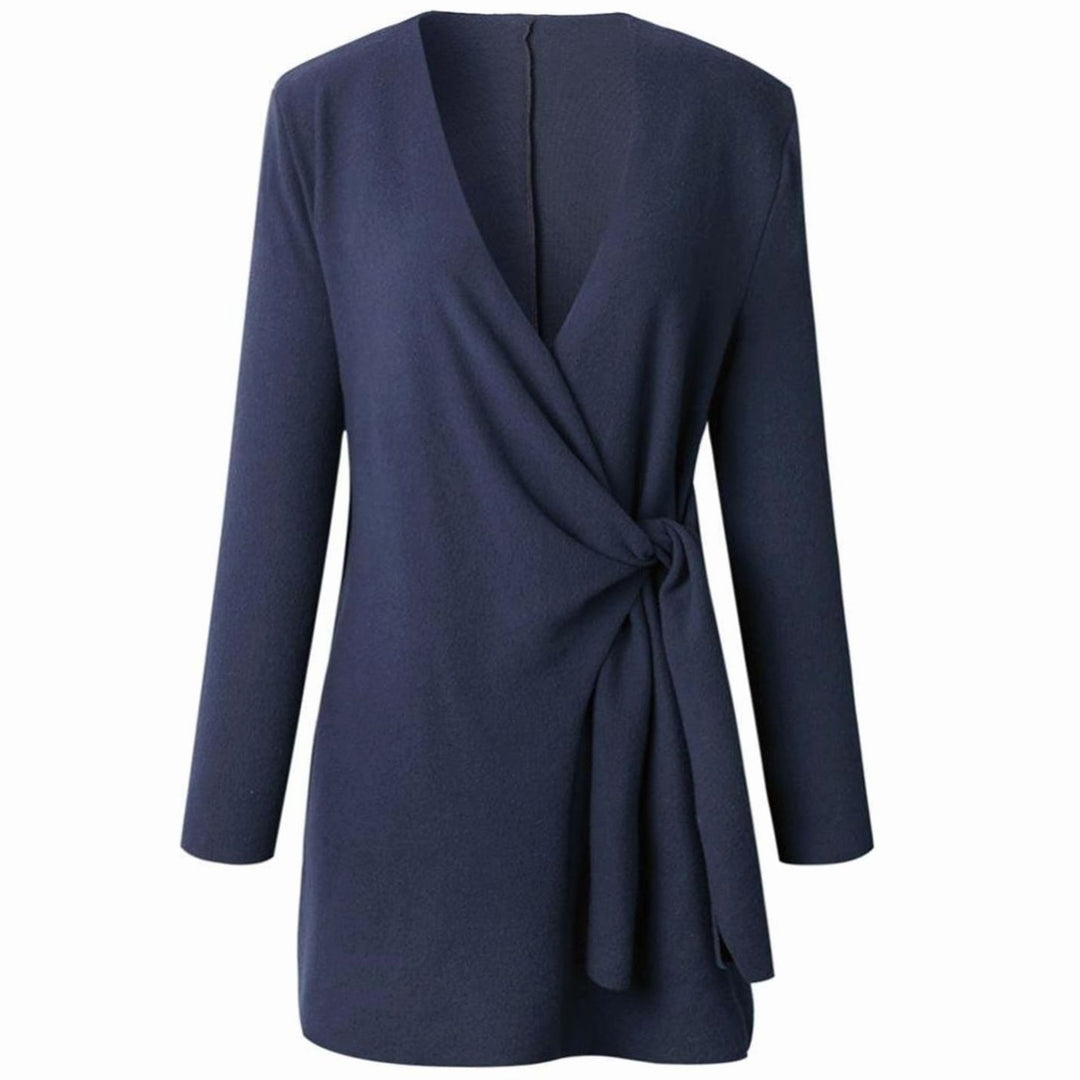 Women's Oversized Knit Cardigan Long-Sleeve Belted Wrap Top