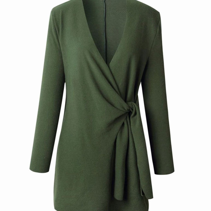 Women's Oversized Knit Cardigan Long-Sleeve Belted Wrap Top