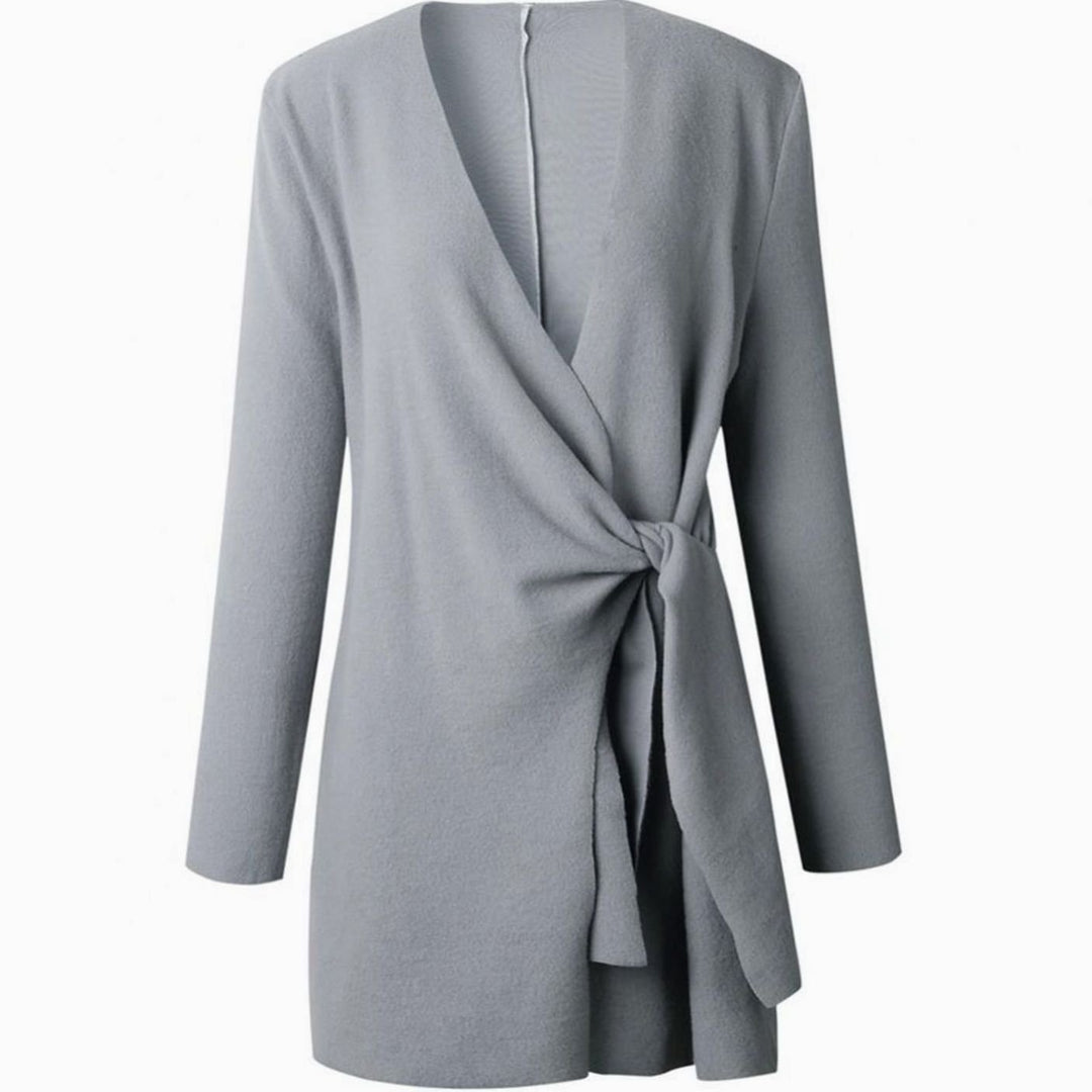 Women's Oversized Knit Cardigan Long-Sleeve Belted Wrap Top