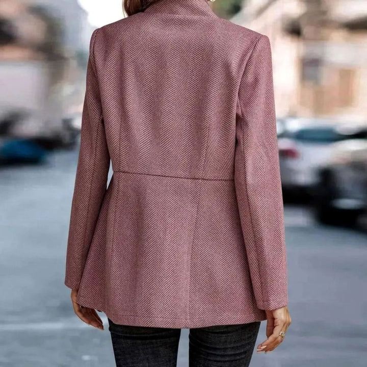 Women's Oversized Knit Cardigan Long-Sleeve Herringbone Blazer Coat
