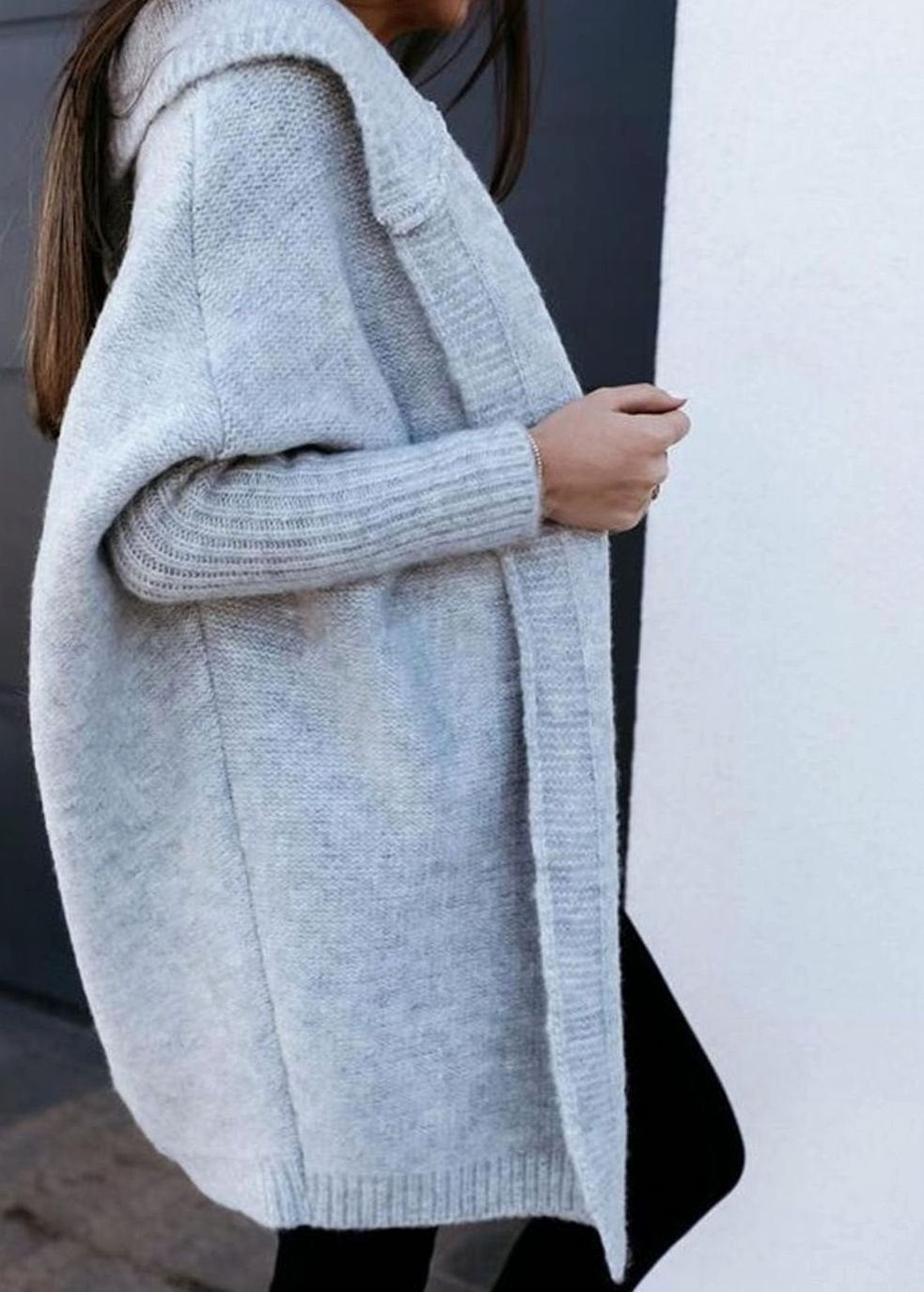 Women's Oversized Knit Cardigan Long Sleeve Open Front