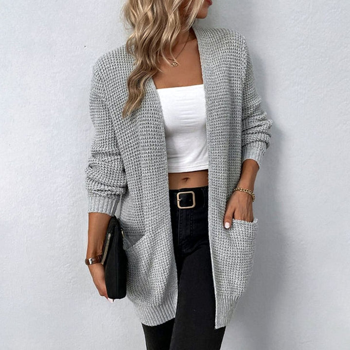 Women's Oversized Knit Cardigan Long Waffle Longline Jumper