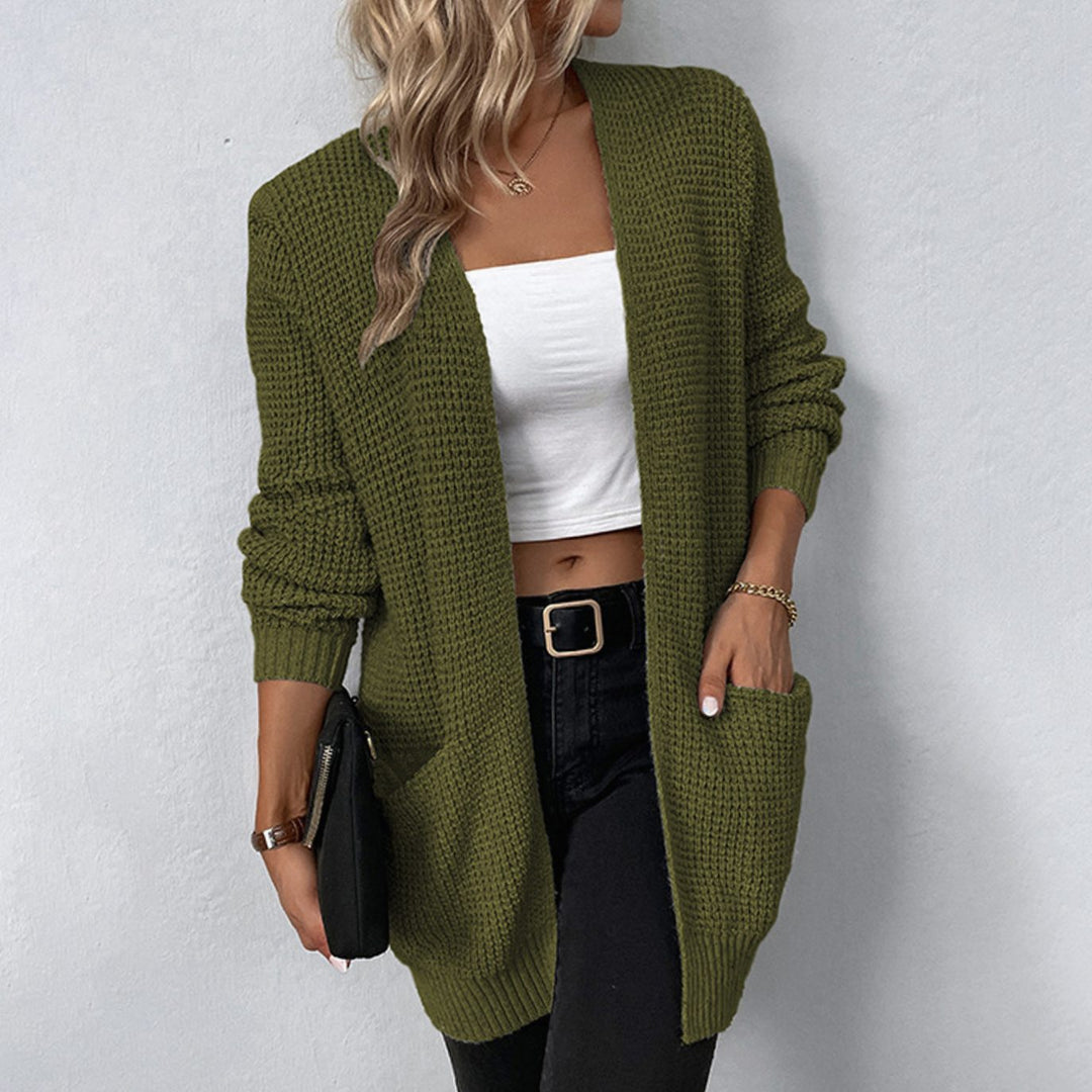 Women's Oversized Knit Cardigan Long Waffle Longline Jumper