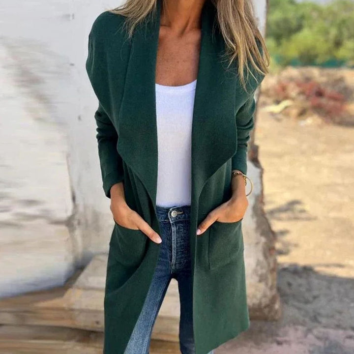 Women's Oversized Knit Cardigan Mid-Length Open Front Coat