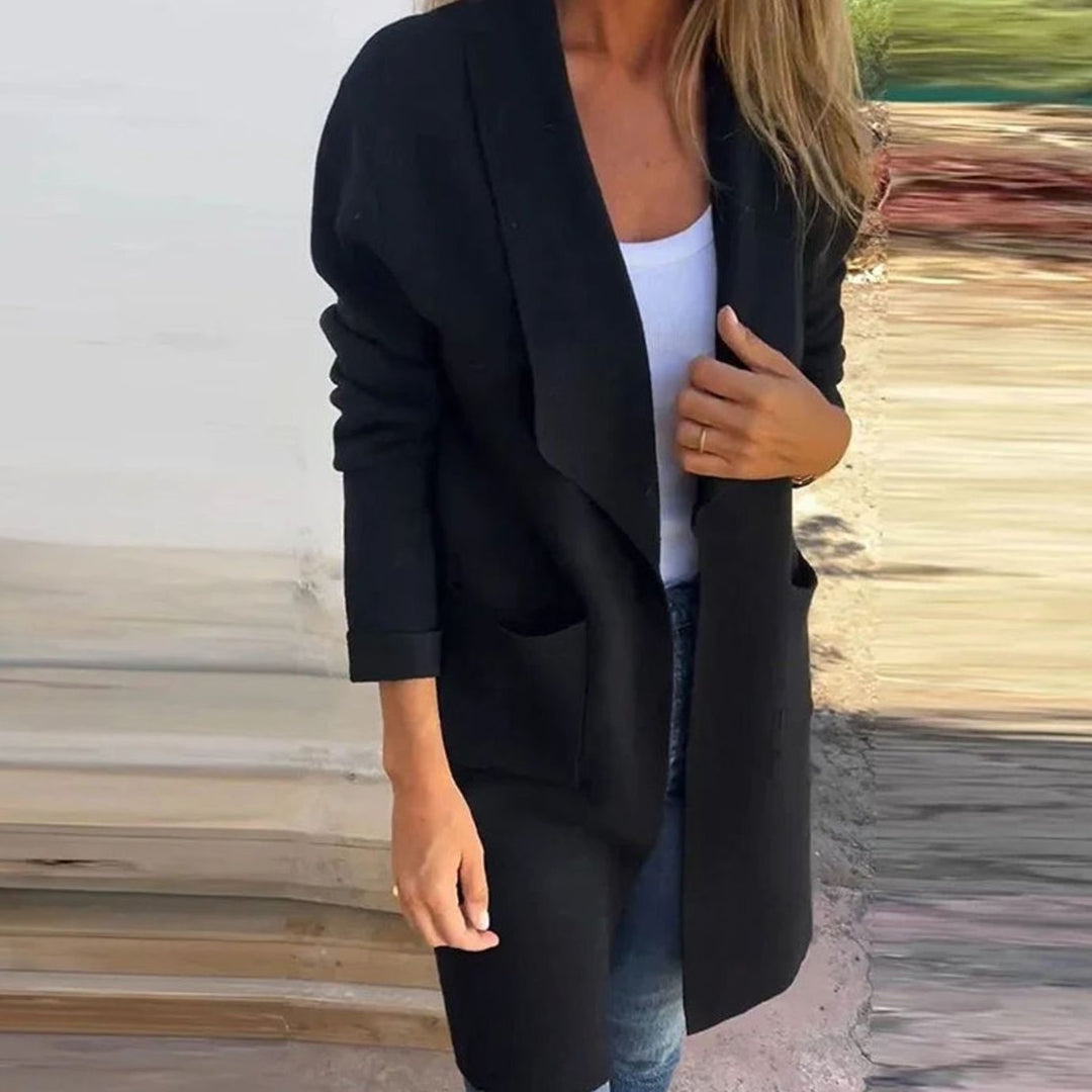 Women's Oversized Knit Cardigan Mid-Length Open Front Coat