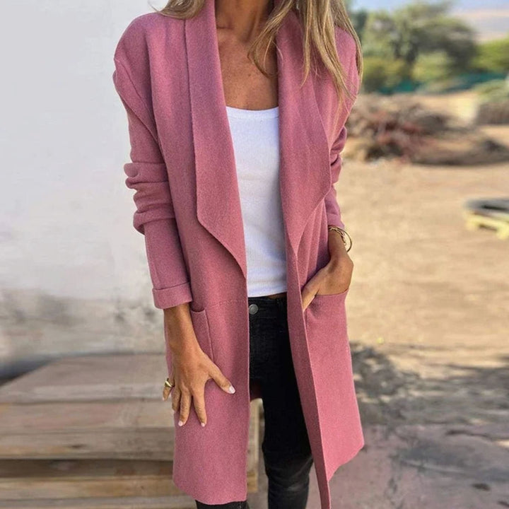 Women's Oversized Knit Cardigan Mid-Length Open Front Coat