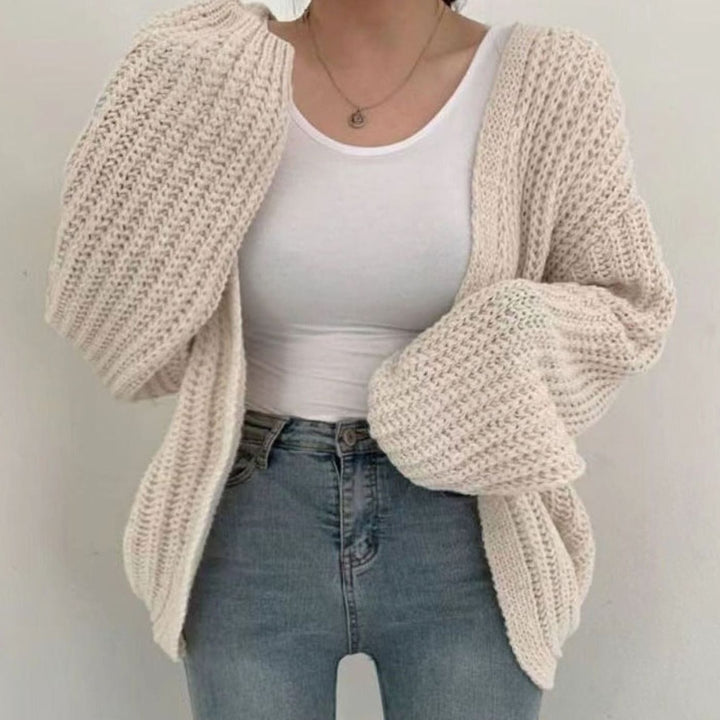 Women's Oversized Knit Cardigan Open Front Chunky Knit Jumper