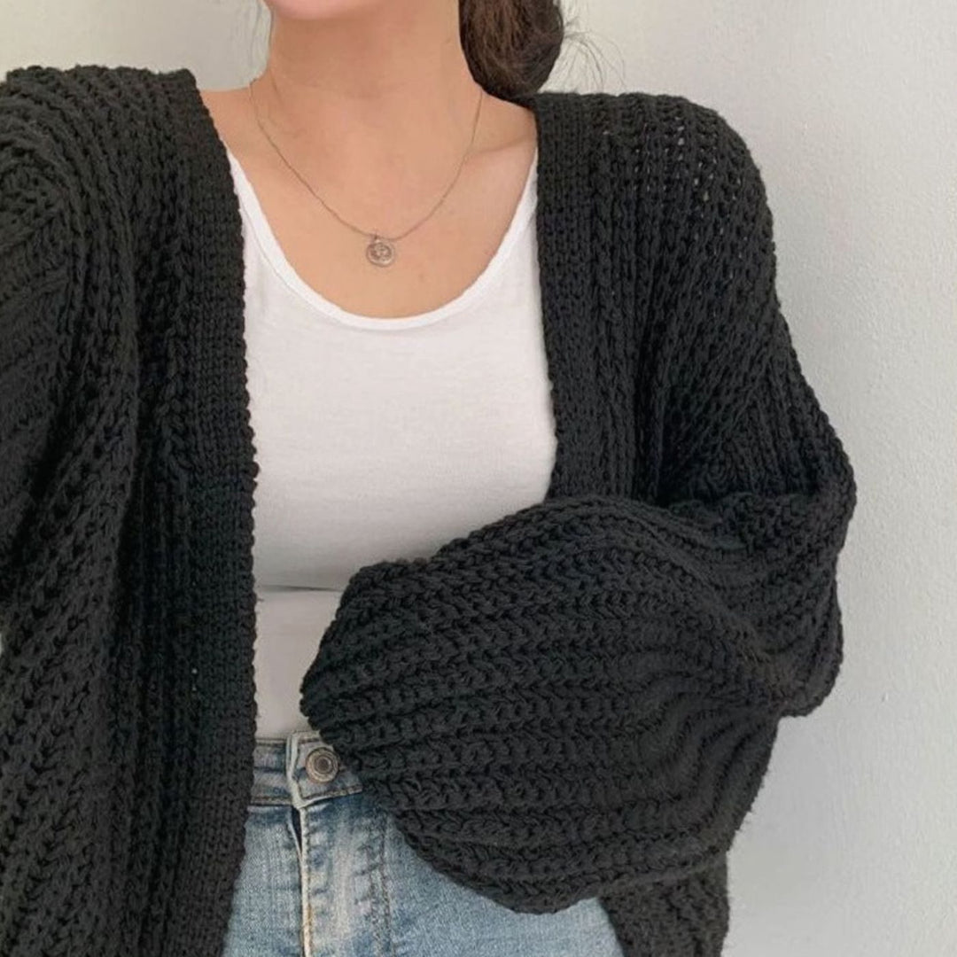 Women's Oversized Knit Cardigan Open Front Chunky Knit Jumper