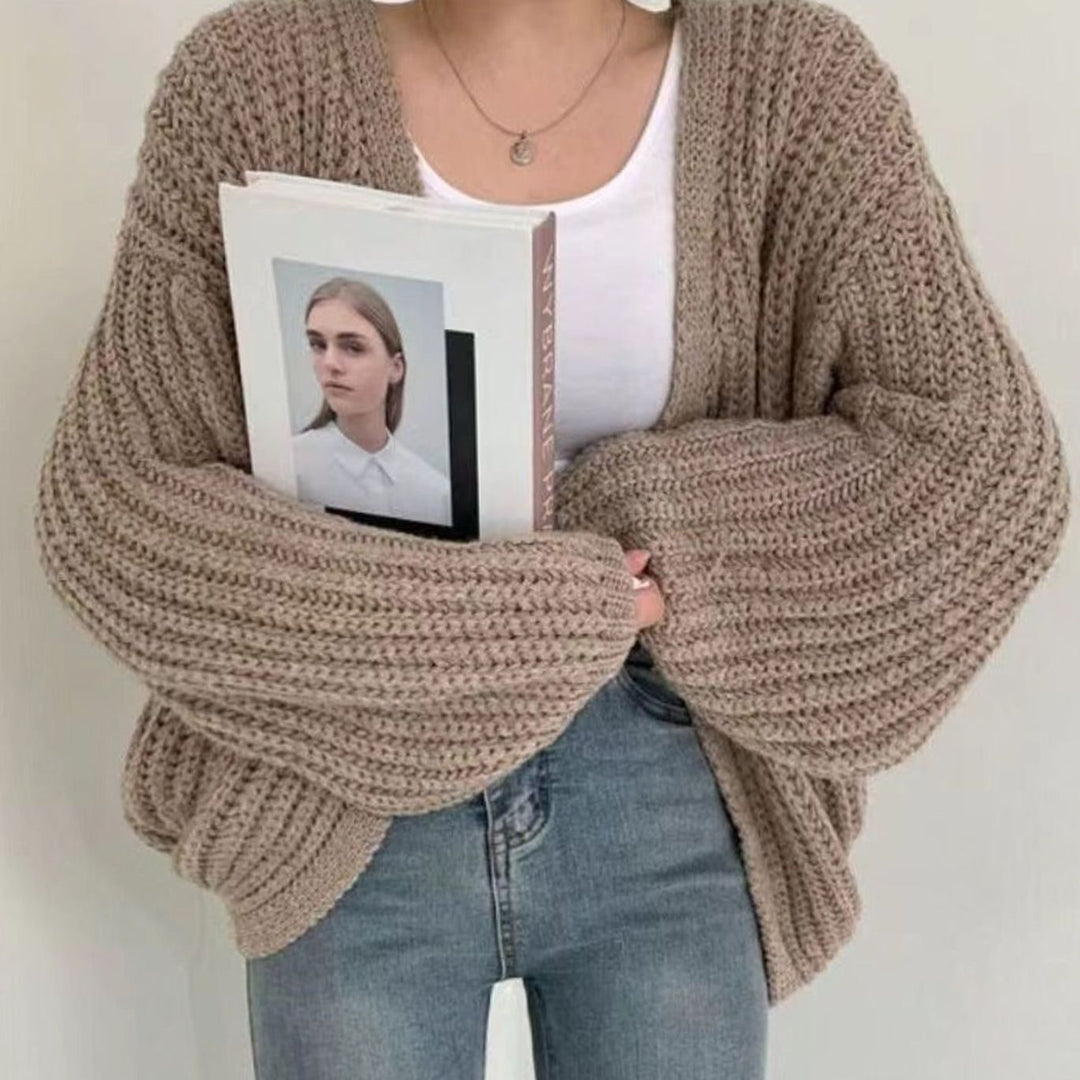 Women's Oversized Knit Cardigan Open Front Chunky Knit Jumper