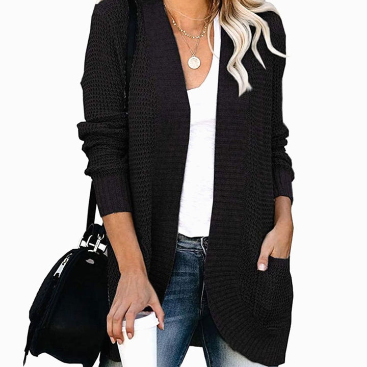 Women's Oversized Knit Cardigan Open-Front Pocket Jumper