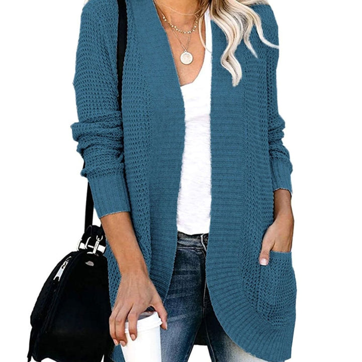 Women's Oversized Knit Cardigan Open-Front Pocket Jumper