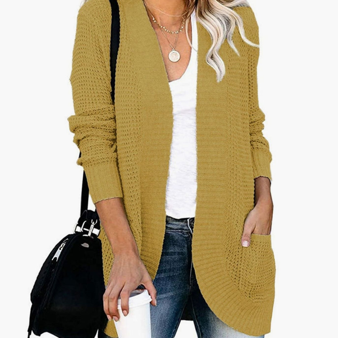 Women's Oversized Knit Cardigan Open-Front Pocket Jumper